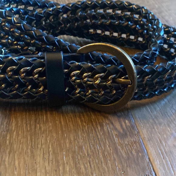 Express gold chain belt and black leather braided 1” belt - Picture 1 of 4